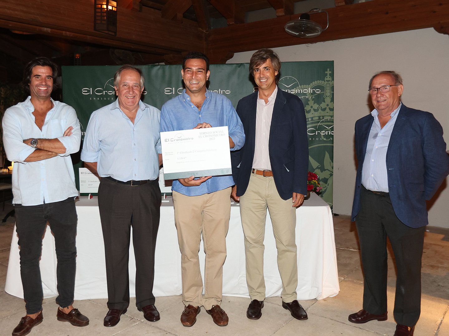 1º clasificado 2ª categoría hándicap. De izquierda a derecha: álvaro sanchís, enrique sanchís, josé de lora alarcón, gonzalo píñar goizueta y carlos sanchís.