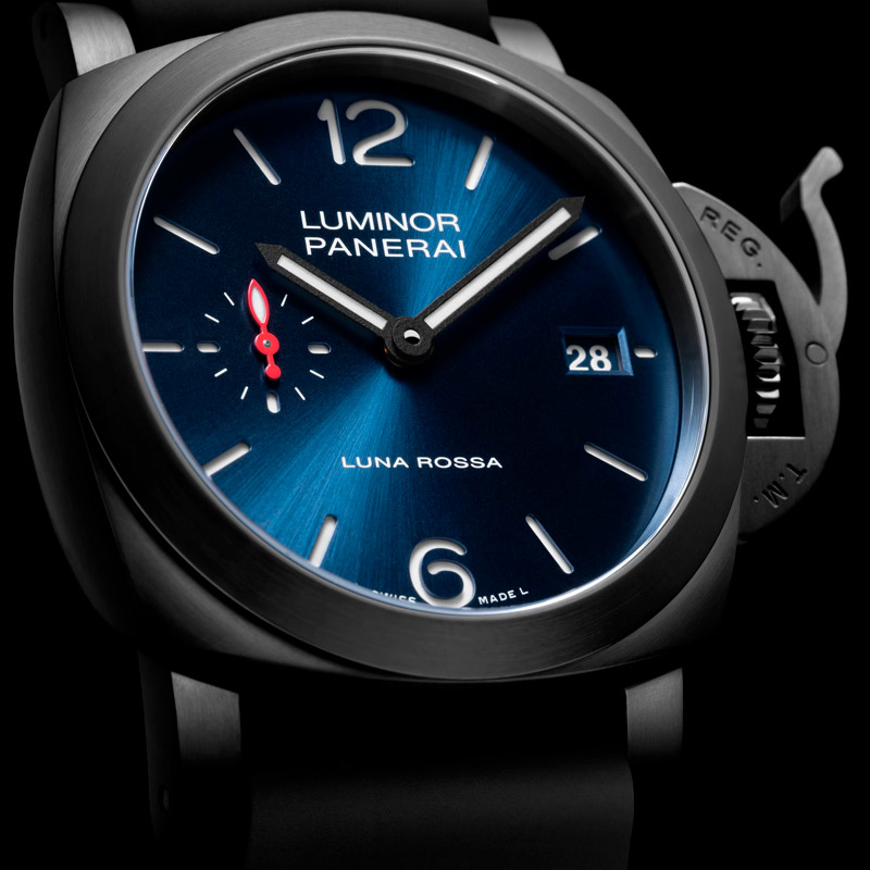 Esfera Panerai Luminor Quaranta Steel DLC Luna Rossa PAM01408