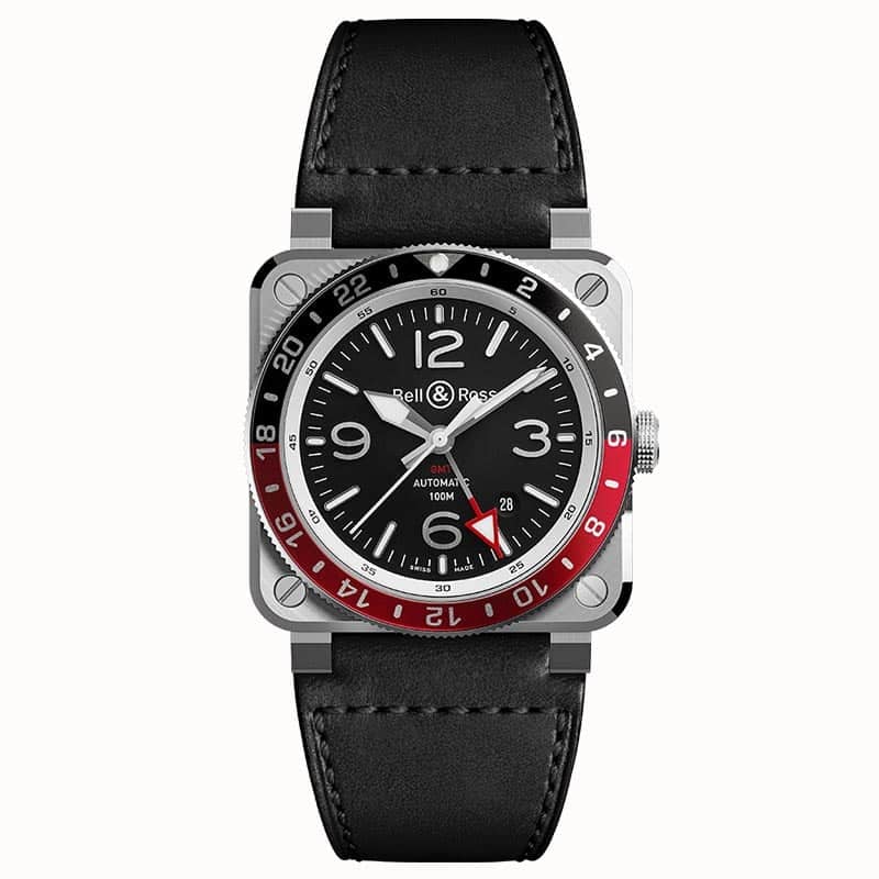Bell & ross br 03-93 gmt br0393-bl-st-sca